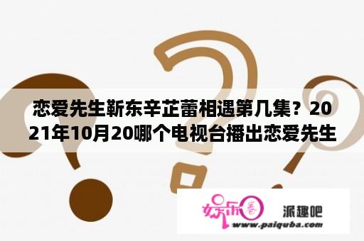 恋爱先生靳东辛芷蕾相遇第几集？2021年10月20哪个电视台播出恋爱先生？