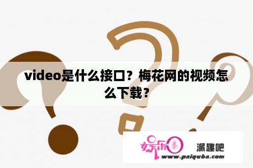 video是什么接口？梅花网的视频怎么下载？