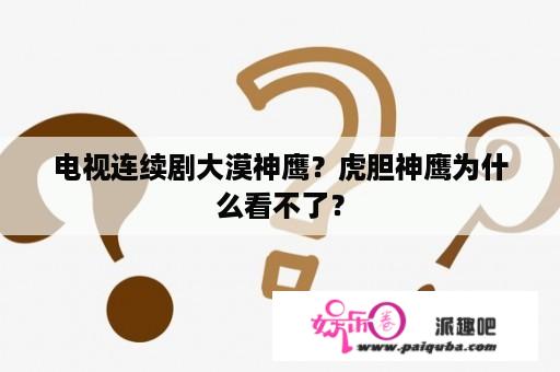 电视连续剧大漠神鹰？虎胆神鹰为什么看不了？