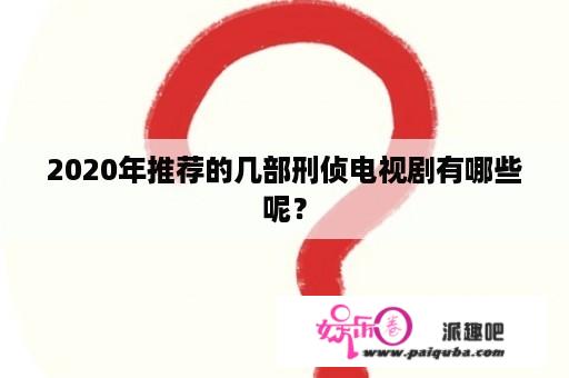 2020年推荐的几部刑侦电视剧有哪些呢？