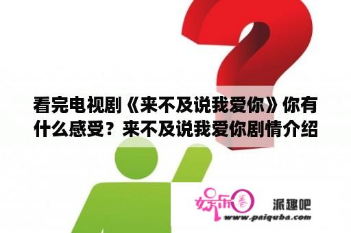 看完电视剧《来不及说我爱你》你有什么感受？来不及说我爱你剧情介绍电视猫？