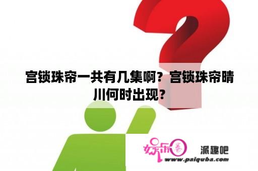 宫锁珠帘一共有几集啊？宫锁珠帘晴川何时出现？