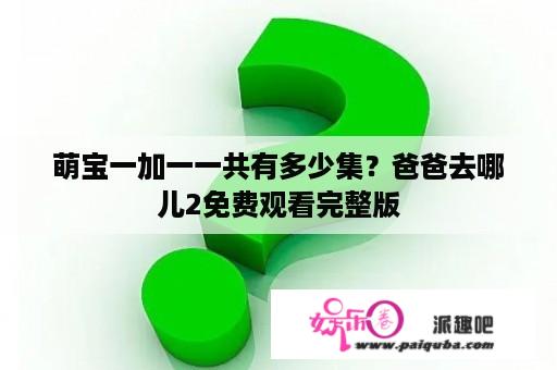 萌宝一加一一共有多少集？爸爸去哪儿2免费观看完整版