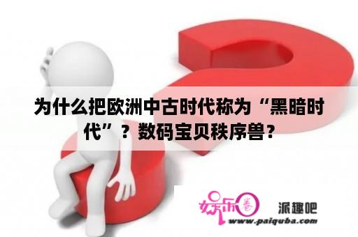 为什么把欧洲中古时代称为“黑暗时代”？数码宝贝秩序兽？