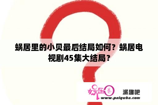 蜗居里的小贝最后结局如何？蜗居电视剧45集大结局？