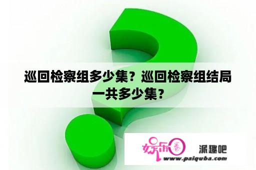 巡回检察组多少集？巡回检察组结局一共多少集？