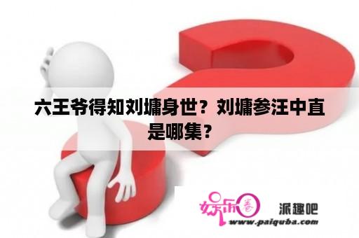 六王爷得知刘墉身世？刘墉参汪中直是哪集？