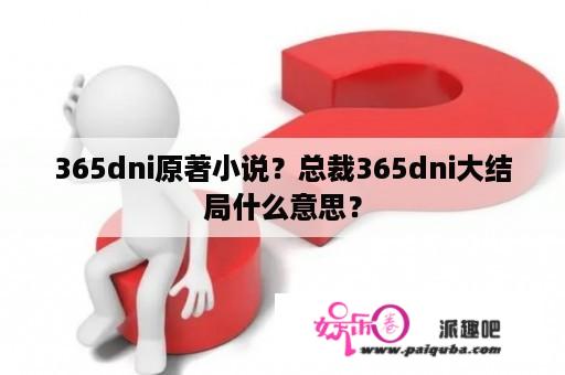 365dni原著小说？总裁365dni大结局什么意思？