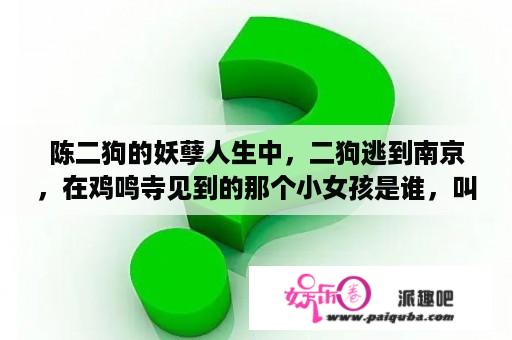 陈二狗的妖孽人生中，二狗逃到南京，在鸡鸣寺见到的那个小女孩是谁，叫什么？有一部小说主角叫陈二狗和李露？