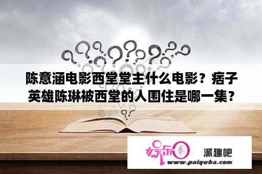 陈意涵电影西堂堂主什么电影？痞子英雄陈琳被西堂的人围住是哪一集？