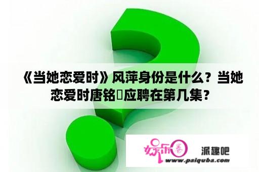 《当她恋爱时》风萍身份是什么？当她恋爱时唐铭瑄应聘在第几集？