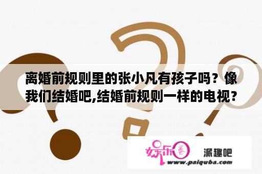 离婚前规则里的张小凡有孩子吗？像我们结婚吧,结婚前规则一样的电视？