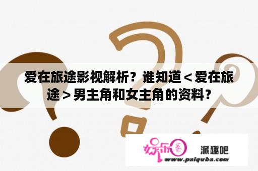 爱在旅途影视解析？谁知道＜爱在旅途＞男主角和女主角的资料？