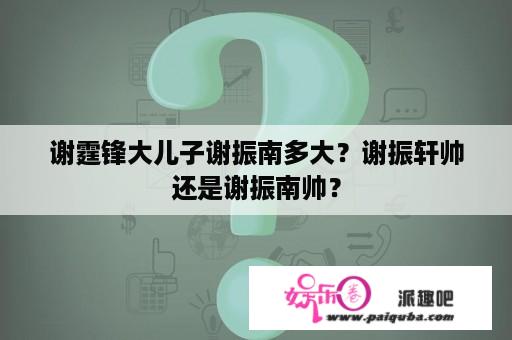 谢霆锋大儿子谢振南多大？谢振轩帅还是谢振南帅？