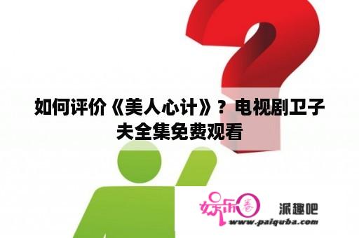 如何评价《美人心计》？电视剧卫子夫全集免费观看