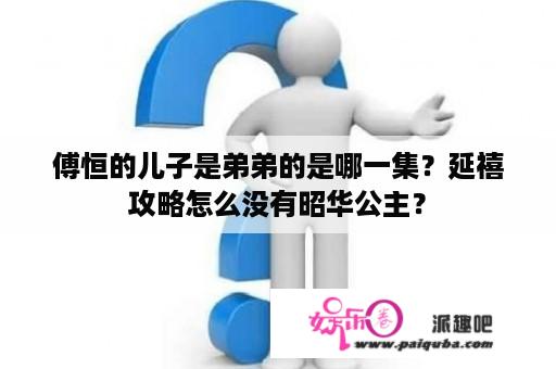 傅恒的儿子是弟弟的是哪一集？延禧攻略怎么没有昭华公主？