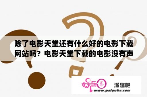 除了电影天堂还有什么好的电影下载网站吗？电影天堂下载的电影没有声音？