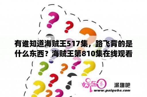 有谁知道海贼王517集，路飞背的是什么东西？海贼王第810集在线观看