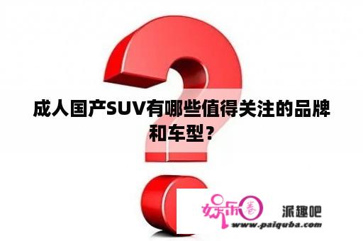 成人国产SUV有哪些值得关注的品牌和车型？