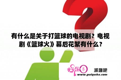 有什么是关于打篮球的电视剧？电视剧《篮球火》幕后花絮有什么？