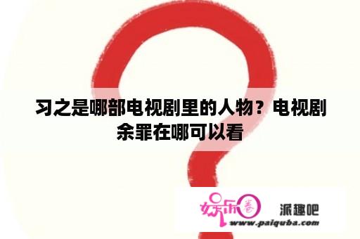 习之是哪部电视剧里的人物？电视剧余罪在哪可以看