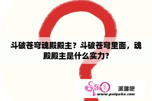 斗破苍穹魂殿殿主？斗破苍穹里面，魂殿殿主是什么实力？