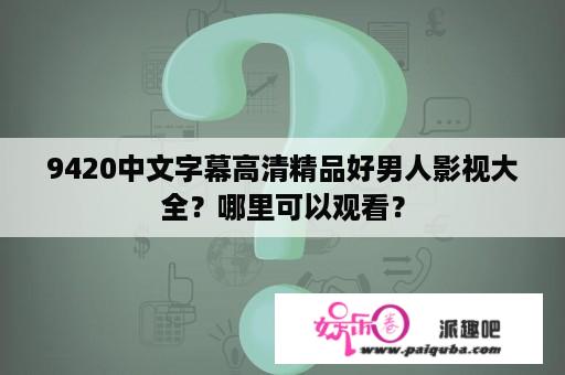 9420中文字幕高清精品好男人影视大全？哪里可以观看？