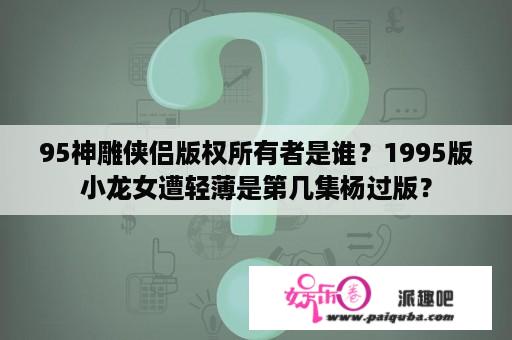 95神雕侠侣版权所有者是谁？1995版小龙女遭轻薄是第几集杨过版？