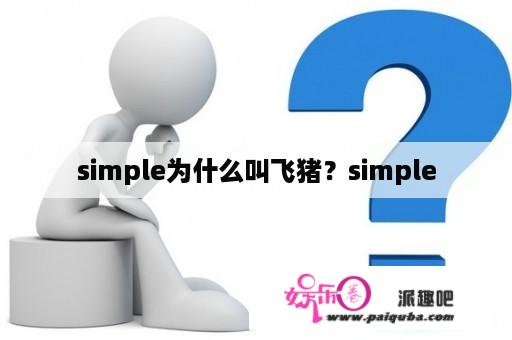 simple为什么叫飞猪？simple