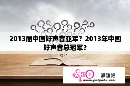 2013届中国好声音亚军？2013年中国好声音总冠军？