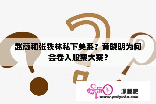 赵薇和张铁林私下关系？黄晓明为何会卷入股票大案？