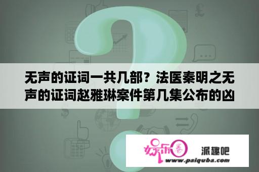 无声的证词一共几部？法医秦明之无声的证词赵雅琳案件第几集公布的凶手？