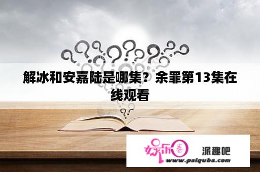 解冰和安嘉陆是哪集？余罪第13集在线观看