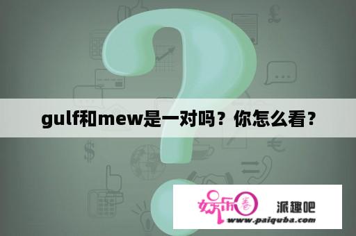 gulf和mew是一对吗？你怎么看？