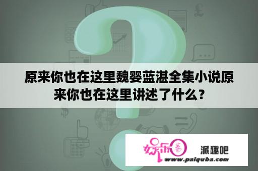 原来你也在这里魏婴蓝湛全集小说原来你也在这里讲述了什么？