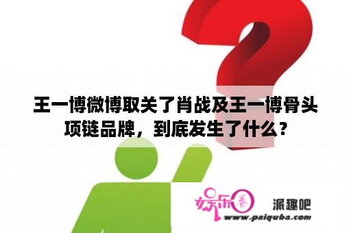 王一博微博取关了肖战及王一博骨头项链品牌，到底发生了什么？