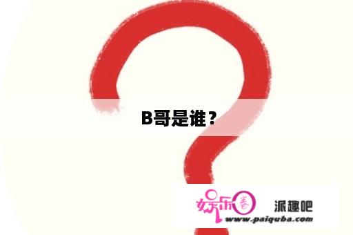  B哥是谁？