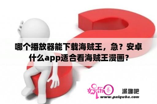 哪个播放器能下载海贼王，急？安卓什么app适合看海贼王漫画？