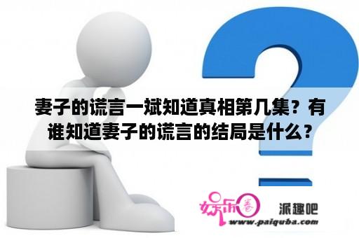 妻子的谎言一斌知道真相第几集？有谁知道妻子的谎言的结局是什么？