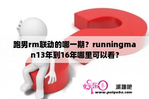 跑男rm联动的哪一期？runningman13年到16年哪里可以看？