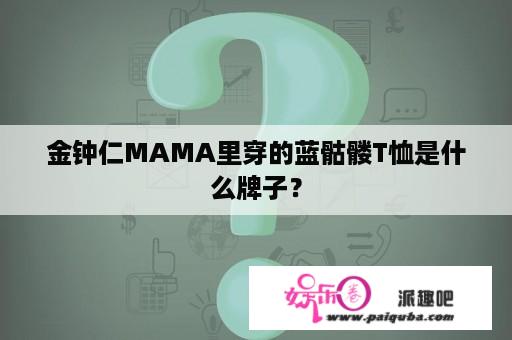 金钟仁MAMA里穿的蓝骷髅T恤是什么牌子？