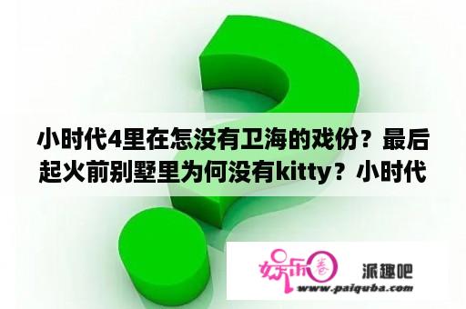 小时代4里在怎没有卫海的戏份？最后起火前别墅里为何没有kitty？小时代4结局什么意思没看懂电影？