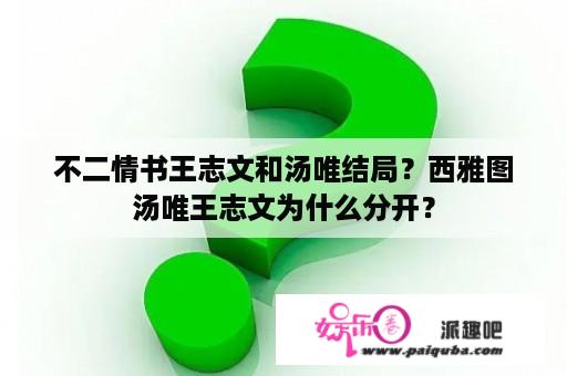 不二情书王志文和汤唯结局？西雅图汤唯王志文为什么分开？