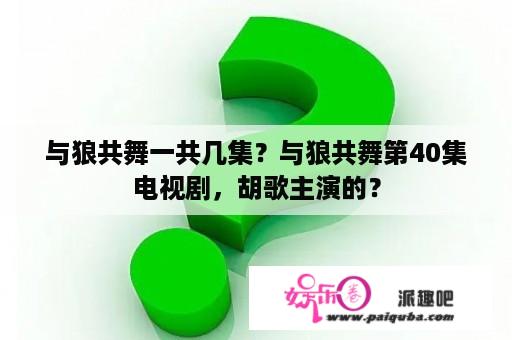 与狼共舞一共几集？与狼共舞第40集电视剧，胡歌主演的？