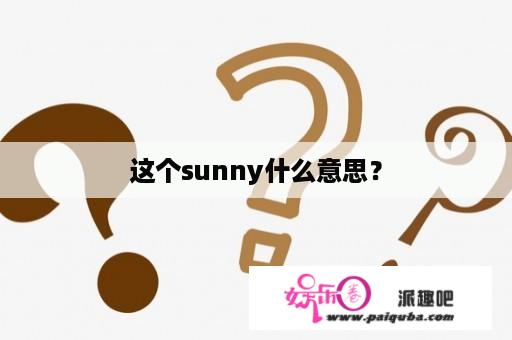 这个sunny什么意思？