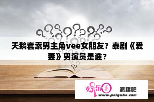 天鹅套索男主角vee女朋友？泰剧《爱妻》男演员是谁？