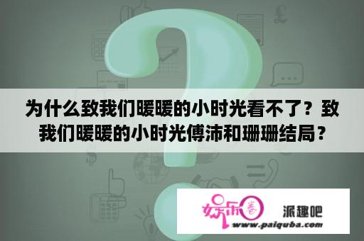 为什么致我们暖暖的小时光看不了？致我们暖暖的小时光傅沛和珊珊结局？