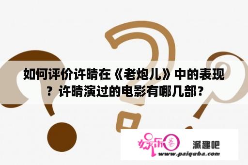 如何评价许晴在《老炮儿》中的表现？许晴演过的电影有哪几部？