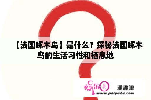 【法国啄木鸟】是什么？探秘法国啄木鸟的生活习性和栖息地