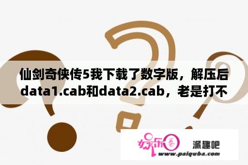 仙剑奇侠传5我下载了数字版，解压后data1.cab和data2.cab，老是打不开，说什么文件格式未知，怎么办？switch仙剑奇侠传怎么下载？